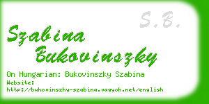 szabina bukovinszky business card